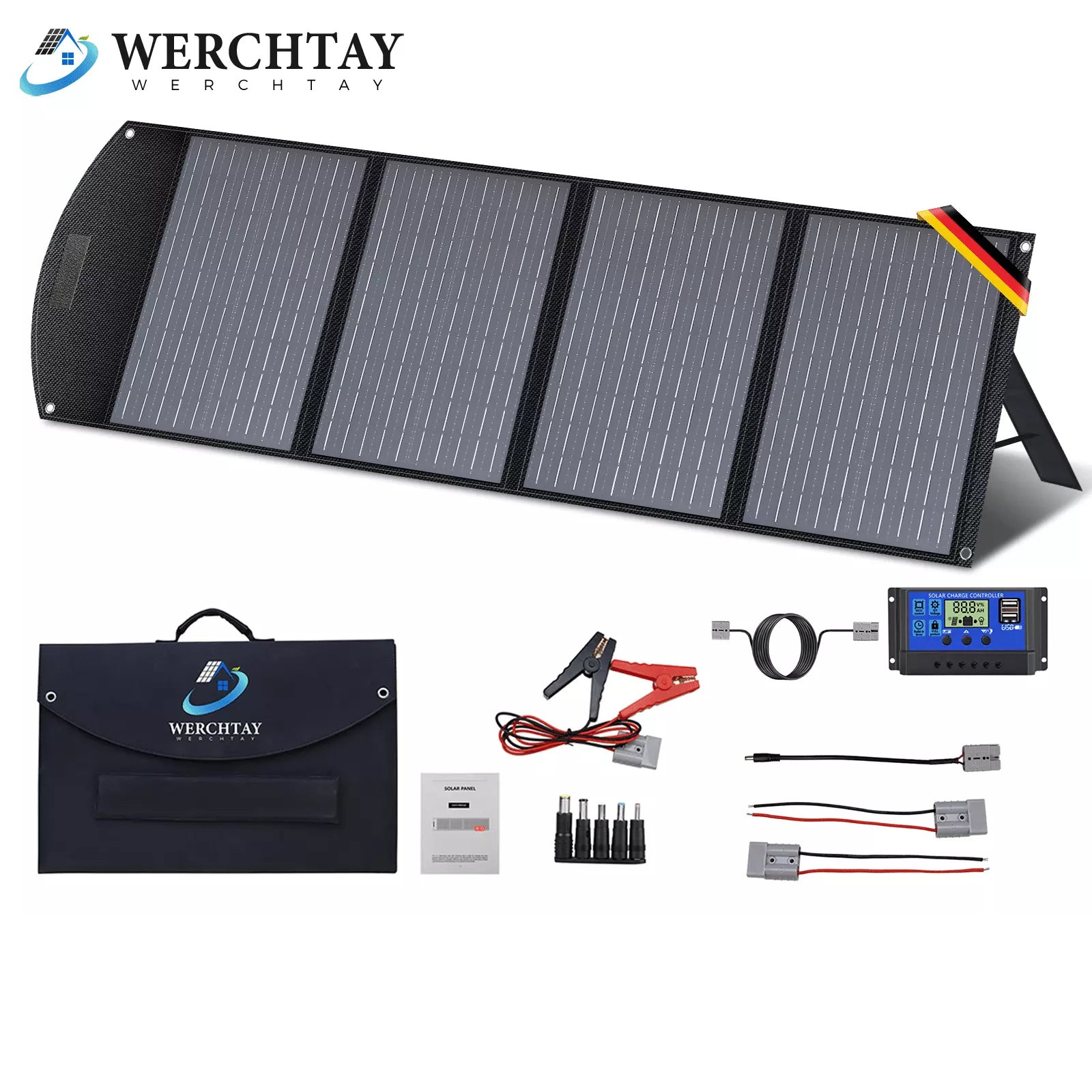 150W faltbares Solarpanel 12V tragbar für Camping, Wohnmobil & Kraftwerk 