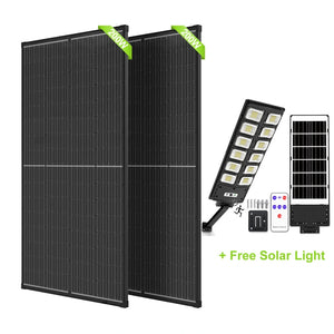 400W (200W*2PC) Monocrystalline Solar Panel [Free:Solar Lights]