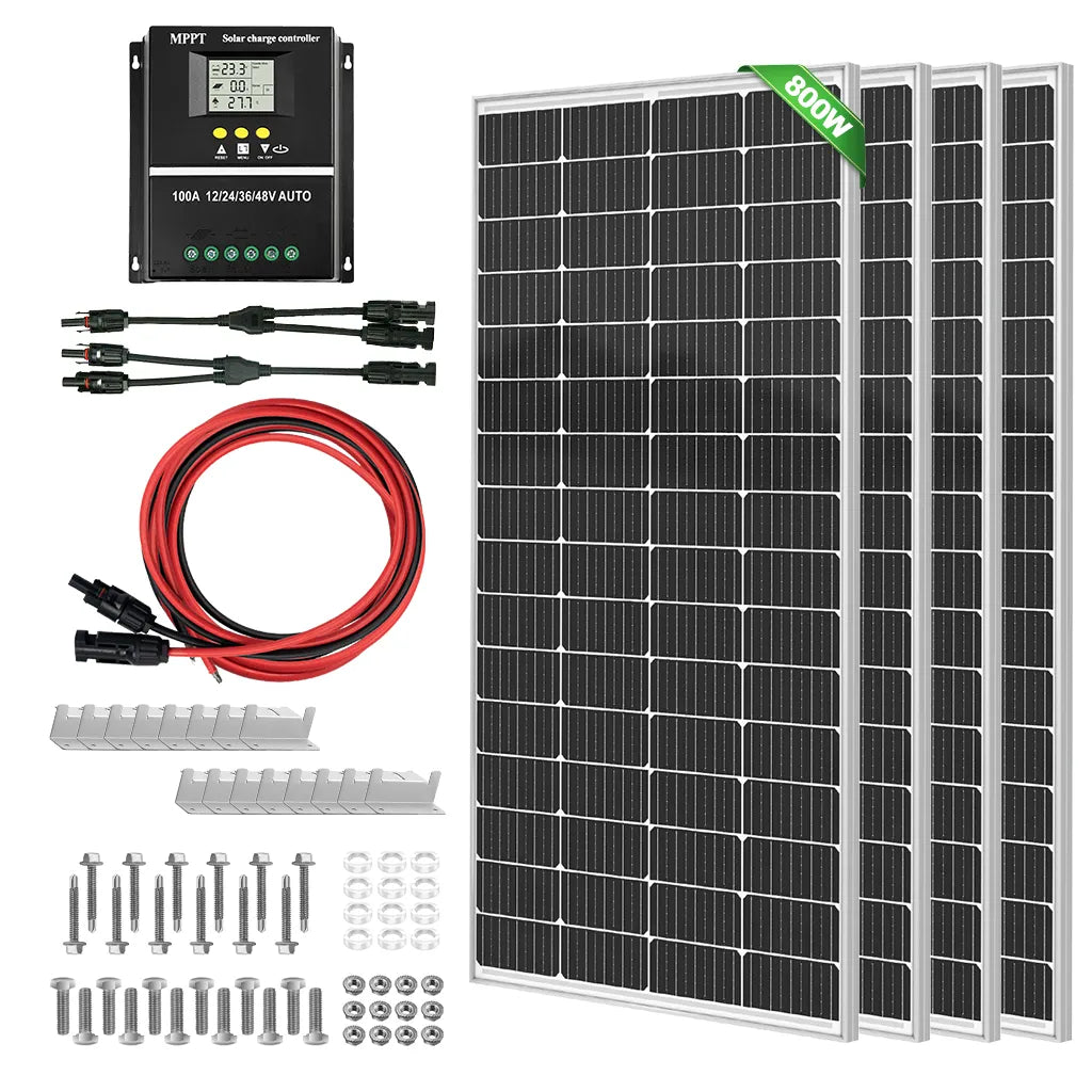 800W 12V (200W*4) Complete MPPT Off Grid Solar Kit