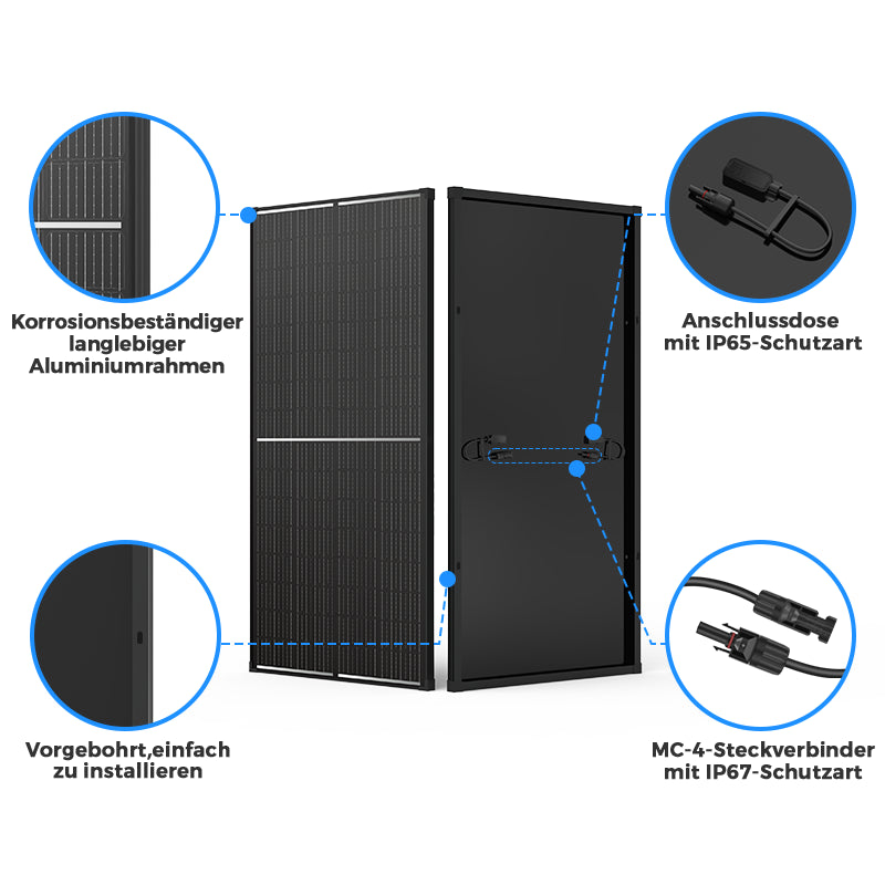 200 Watt monokristallines Solarmodul