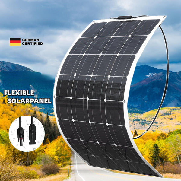 120W Flexibel Solarpanel Monokristallin 12V Solarmodul für Wohnmobil Auto Boot