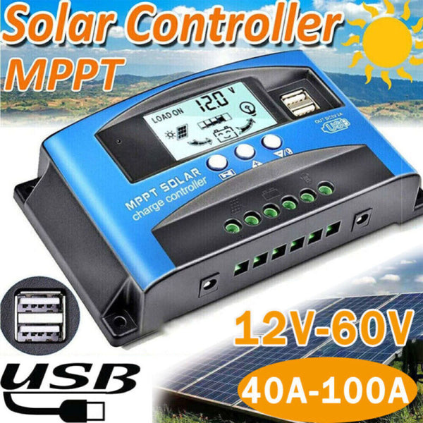 Solar Ladegerät 100A 12V-24V MPPT Controller Panel Regler Daul USB Digital