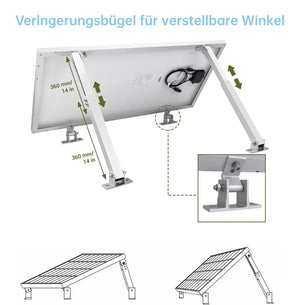 Solarmodul Halterung für Balkonkraftwerk - Aufständerung Flachdach PV, 2-Paneel-Set