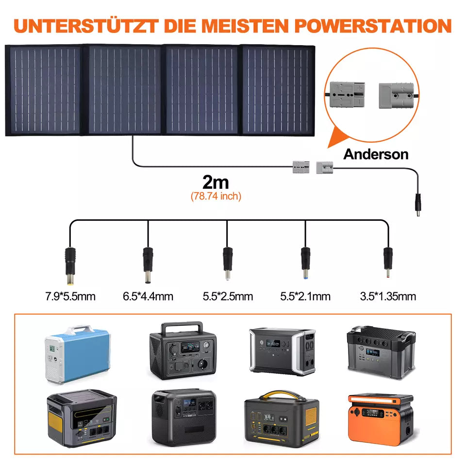 60W faltbares Solarpanel 12V Monokristallin+10A Controller