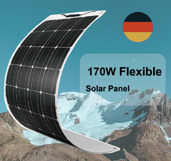 170W Flexibel Solarmodul Solarpanel Monokristallin für Wohnmobil Balkonkraftwerk